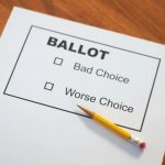 A Ballot form with the options "bad choice" "worse choice"